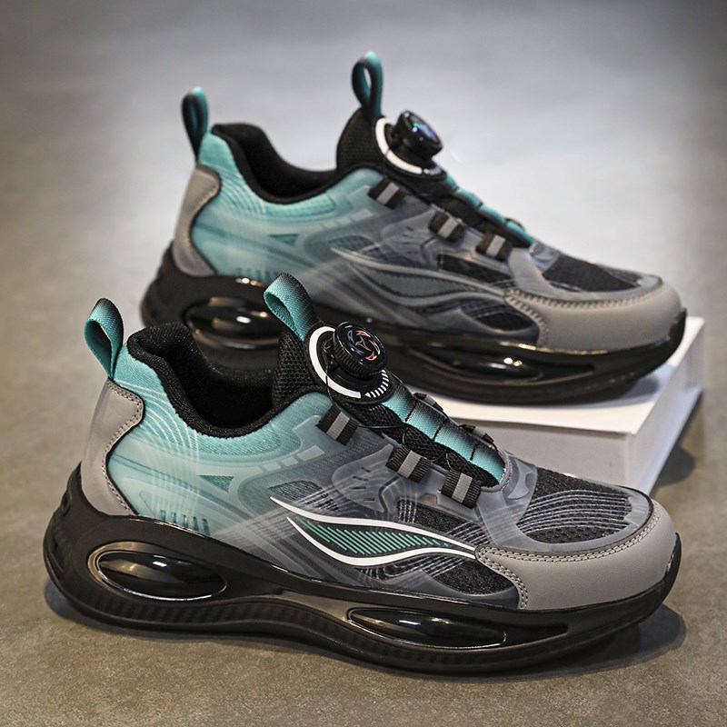 莆田男鞋夏季透气春秋网面青少年旋转扣运动鞋气垫W减震老爹跑步