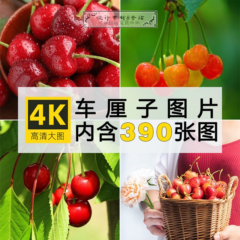 高清车厘子新鲜水果图片饿了么美团外卖主图樱桃4k图片ps参考素材
