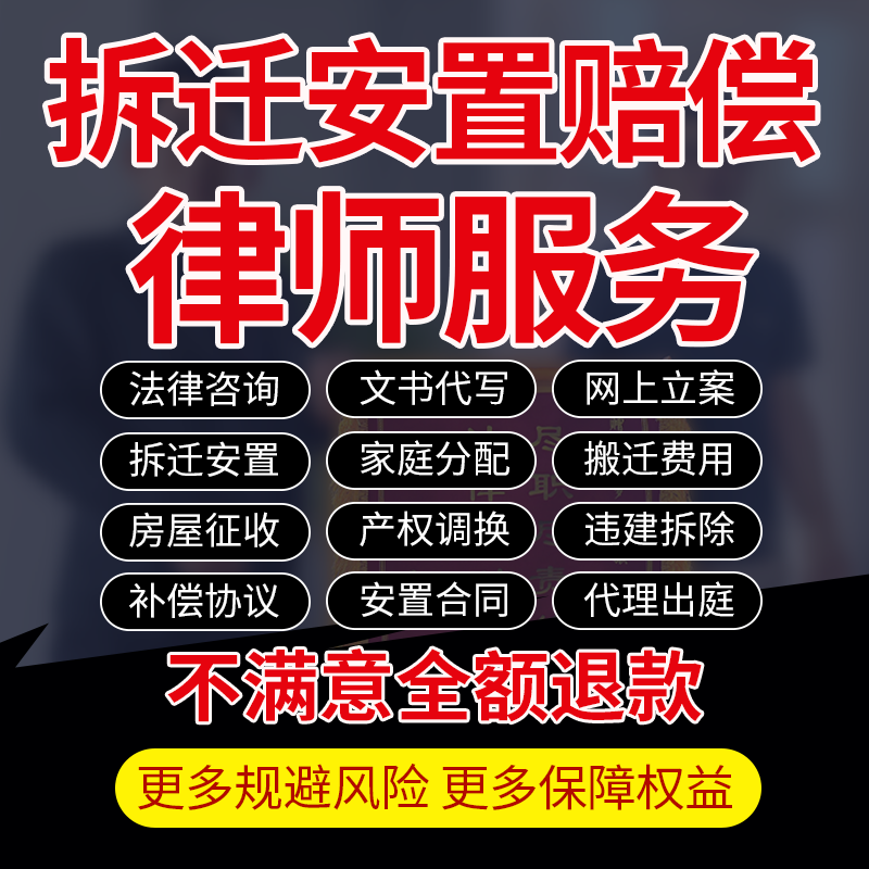 法律师咨询违建拆除搬动迁安置赔补偿费用产权调换家庭分配协商议