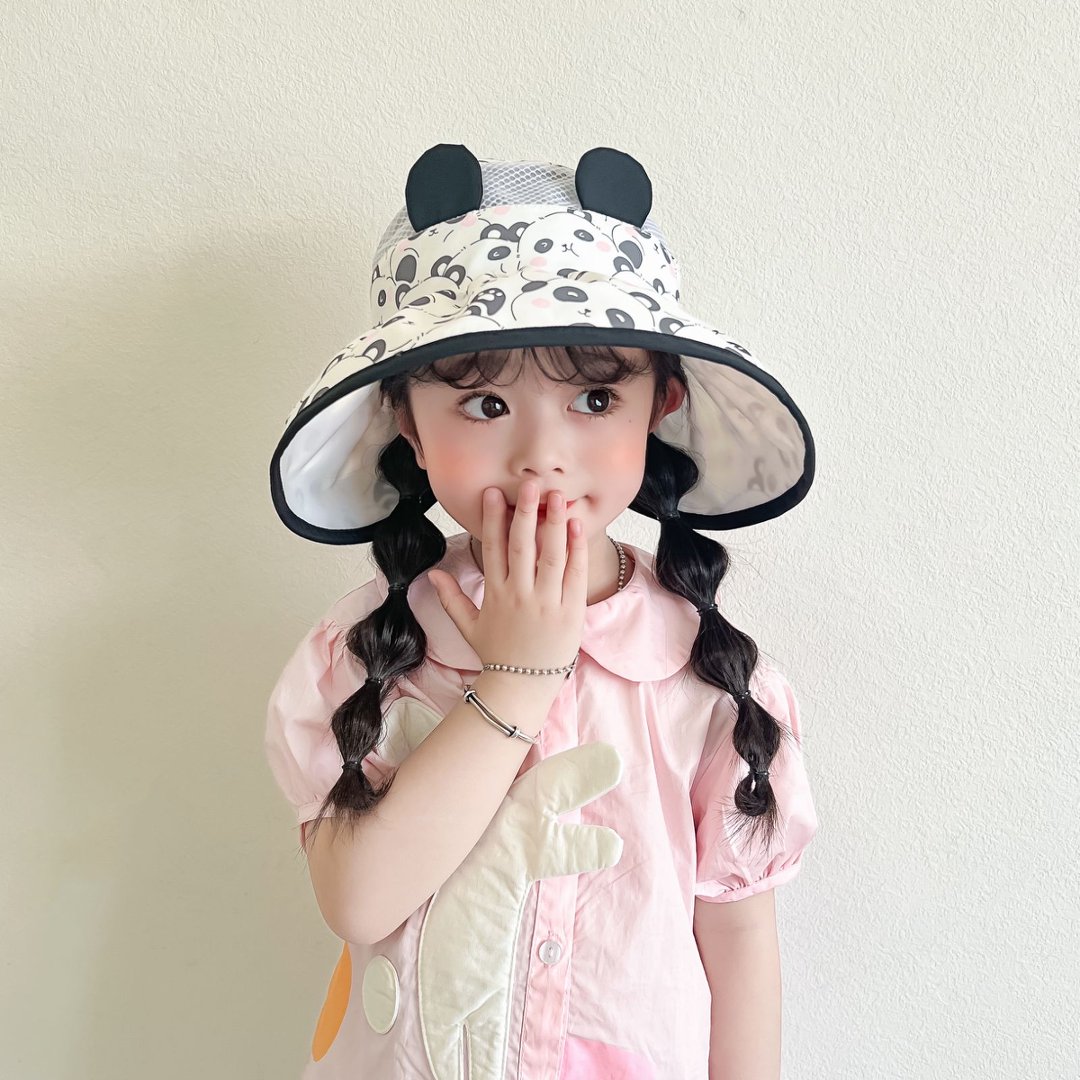 夏季女童婴儿大檐防晒空顶帽