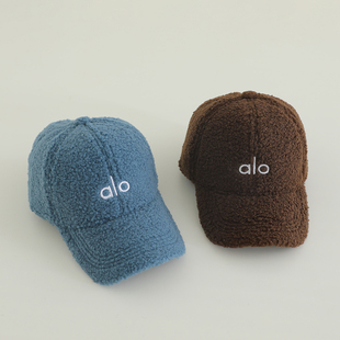 儿童棒球帽秋冬新款 男女童字母刺绣羊羔绒保暖鸭舌帽宝宝洋气帽子