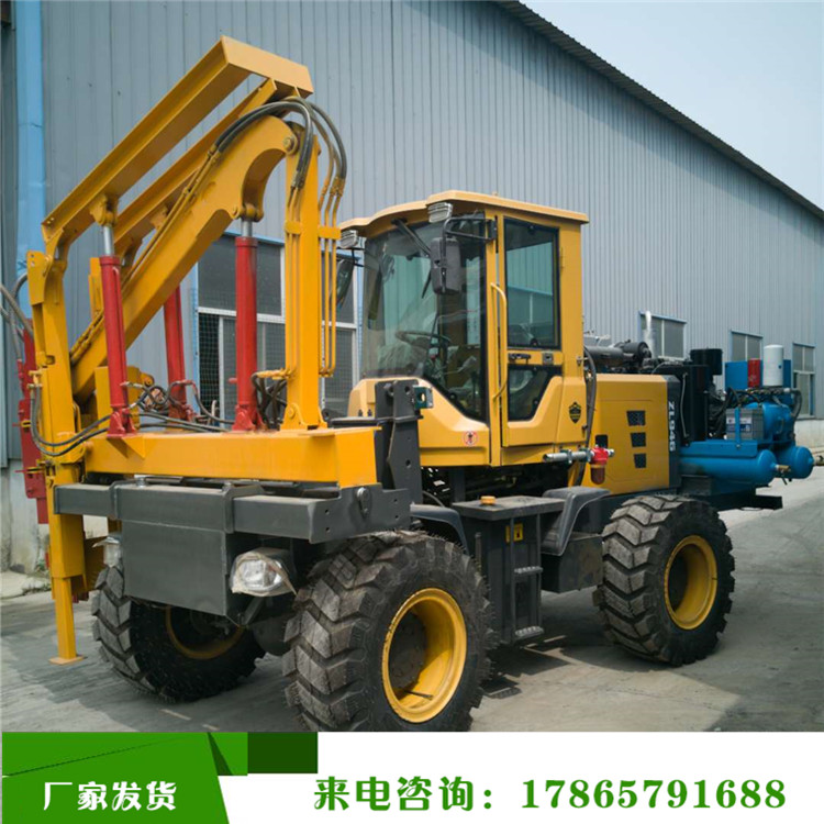 四轮高速公路波形护栏打桩机