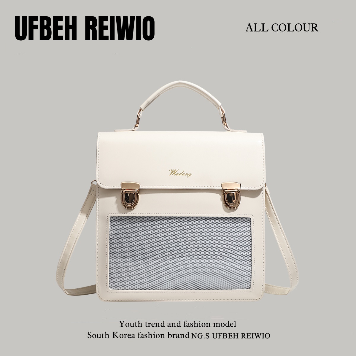 UFBEH REIWIO透明双肩揹包手提大容量少女学院风痛包吧唧制服书包