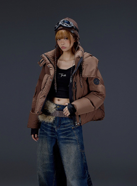 拓谷壹缺白鸭绒短款泡芙羽绒服冬季连帽宽松面包服加厚保暖D52929