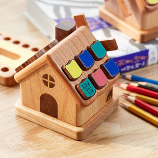 小木屋乳牙盒收纳盒实木儿童牙齿收藏盒宝宝胎发脐带保存纪念diy