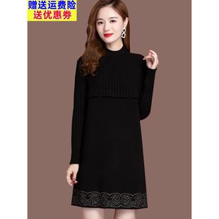 中长款毛衣裙女秋冬2025新款小个子宽松羊毛针织打底衫内搭
