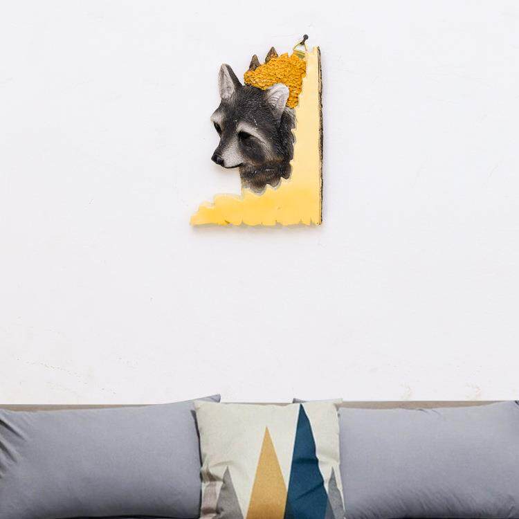 跨境新品树脂动物雕像工艺品墙壁挂件家居客厅办公室装饰创意摆件