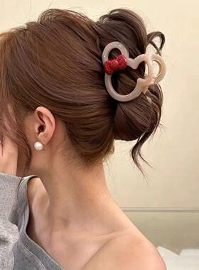 可爱米妮蝴蝶结抓夹少女心童趣发夹2026新款后脑勺鲨鱼夹子头饰品