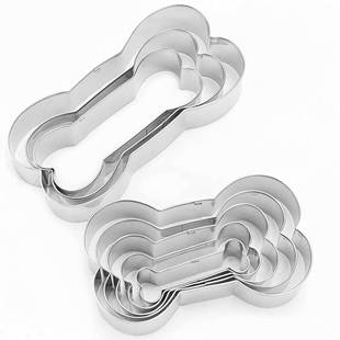 亚马逊煎蛋器复活节烘焙蛋糕切不锈钢狗骨头3/5件套饼干模具