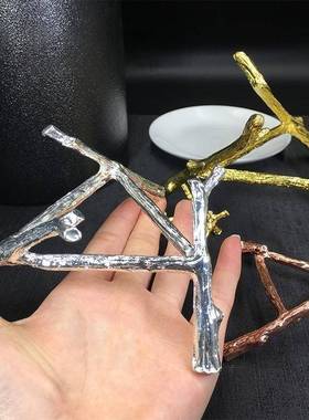 金属水晶球支架展示架水晶球底托金属三脚架底座树枝造型矿标架子