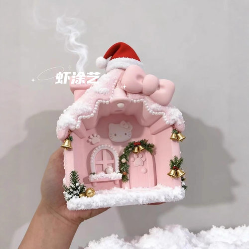 新款KT猫氛围灯收纳香薰石膏娃娃手工di彩绘涂色涂鸦摆件礼物团建