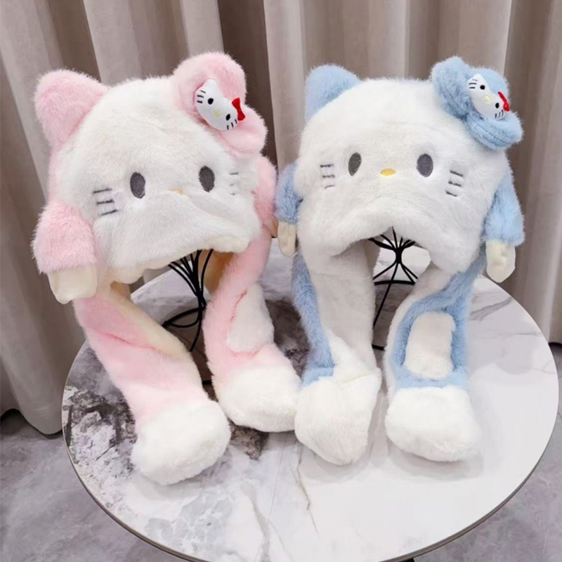 儿童毛绒耳朵会动冬季加厚亲子款