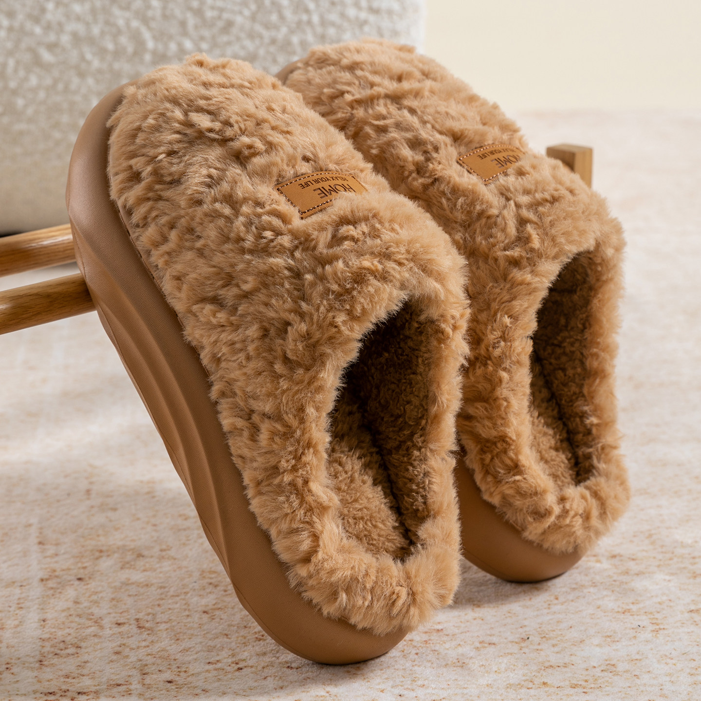 棉拖鞋女秋冬季2025新款加绒加厚保暖居家室内防滑厚底毛毛拖鞋男