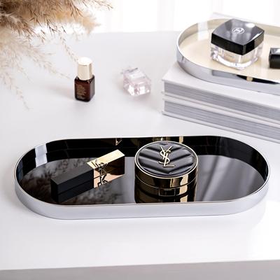 北欧亚克力椭圆收纳盘锥面收纳盒钥匙托盘玄关收纳架多层置物架