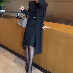 法国george melis御姐范中长款外套修身打底衫半身裙显瘦女潮