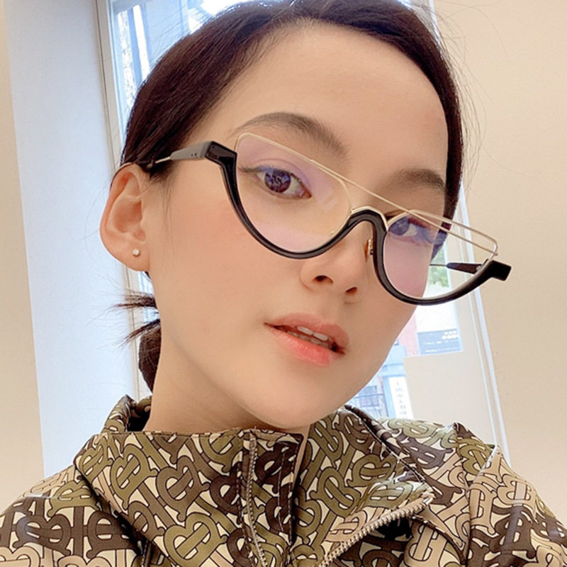 英国Cherry Koko不对称三角猫眼眼镜框新款韩版个性平光镜防蓝光