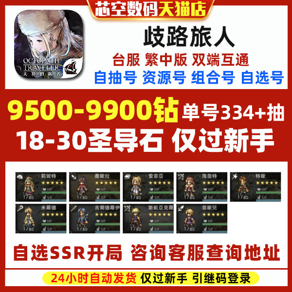 八方旅人大陆的霸者台服繁中版初始OctopathTravele歧路旅人初始号怎么看?