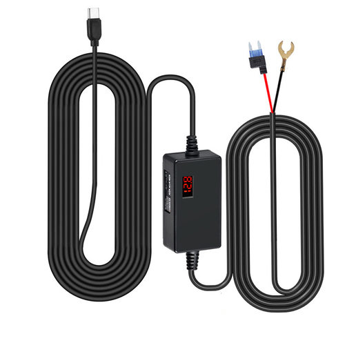 供应汽车降压线12V24V转5V3A降压线电压显示断电保护可调节降压线