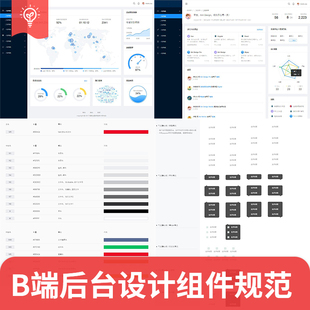 B端后台管理数据可视化设计规范模板sketch组件素材axure元件库rp