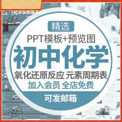 初中学生化学课件PPT模板氧化还原反应化学能与电能元素周期率表
