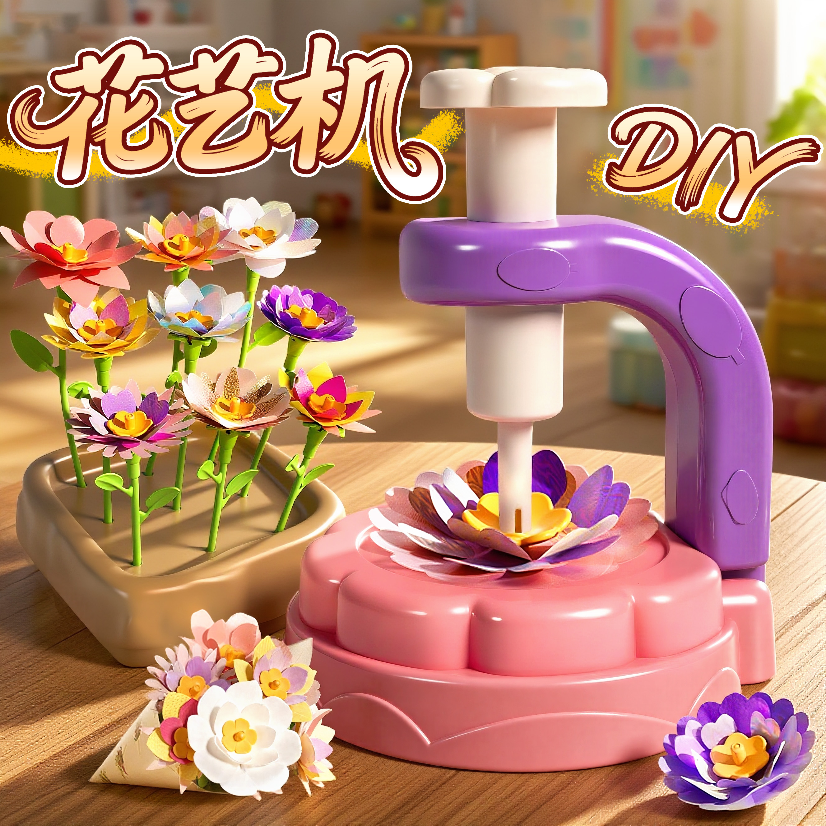女孩压花仿真花朵制作花艺机新款手工diy花束材料包宝宝生日礼物6