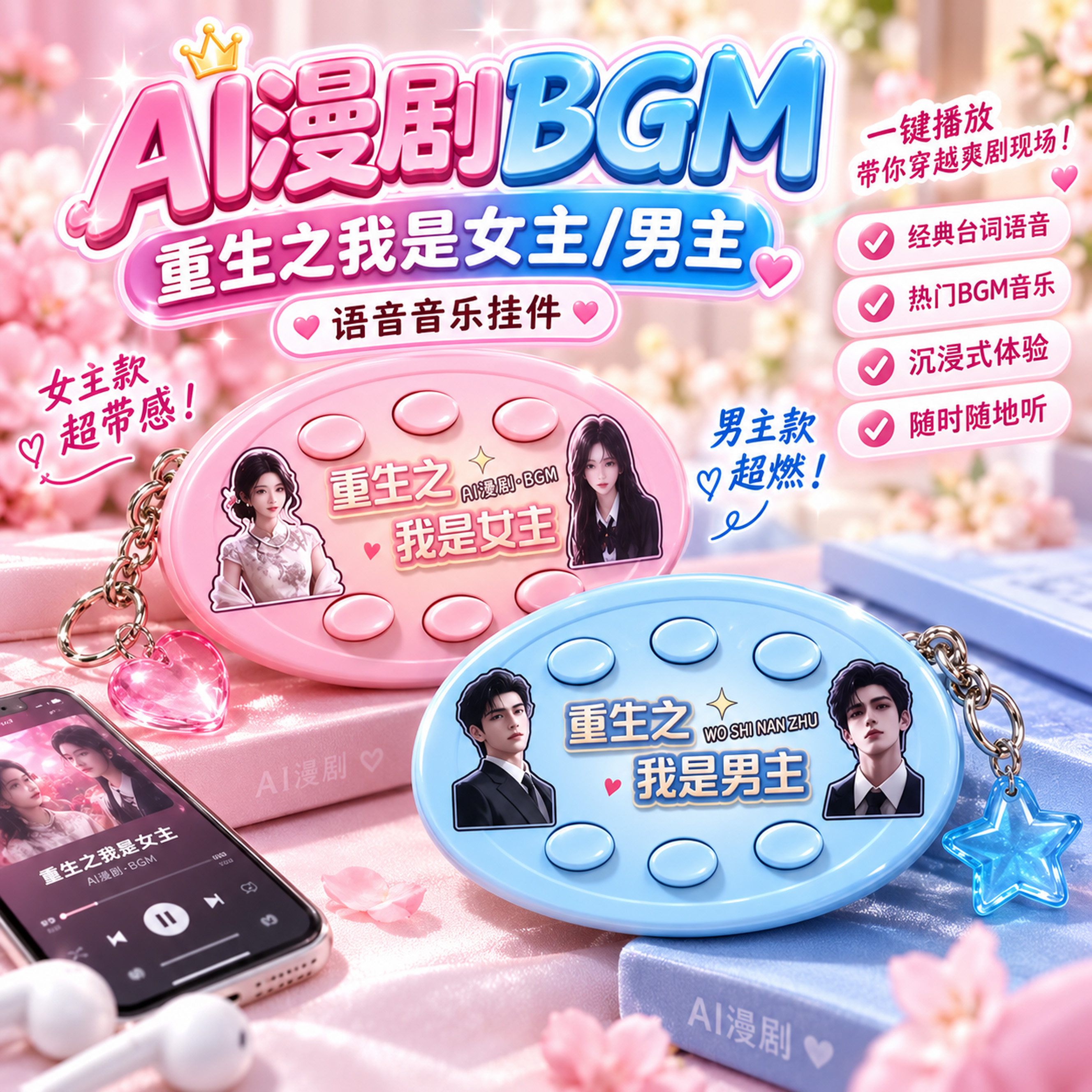 重生之男女主语音六按键钥匙扣图片