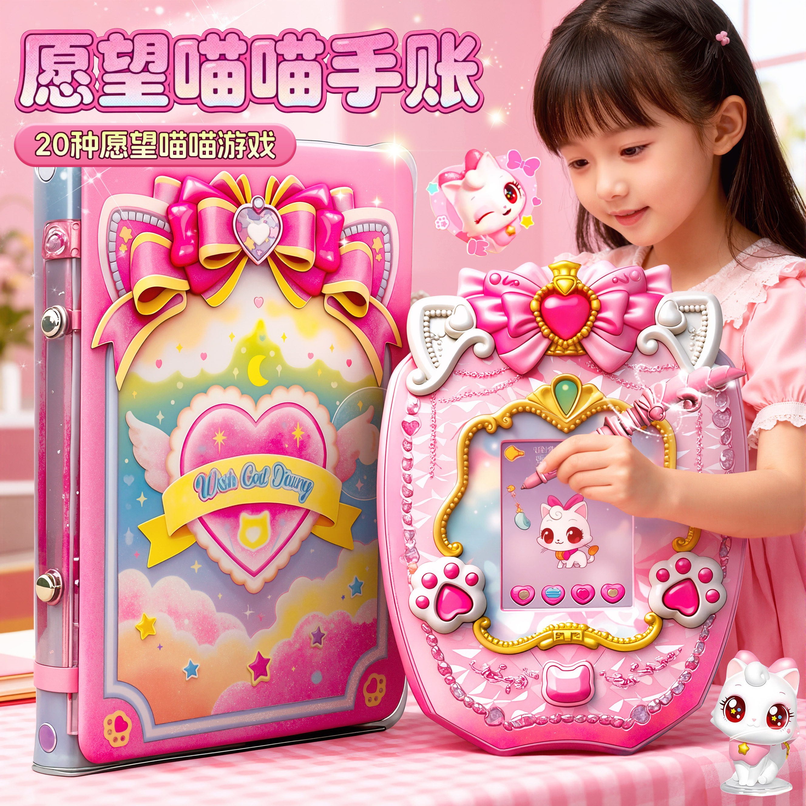 电子宠物机新款愿望喵喵手账本