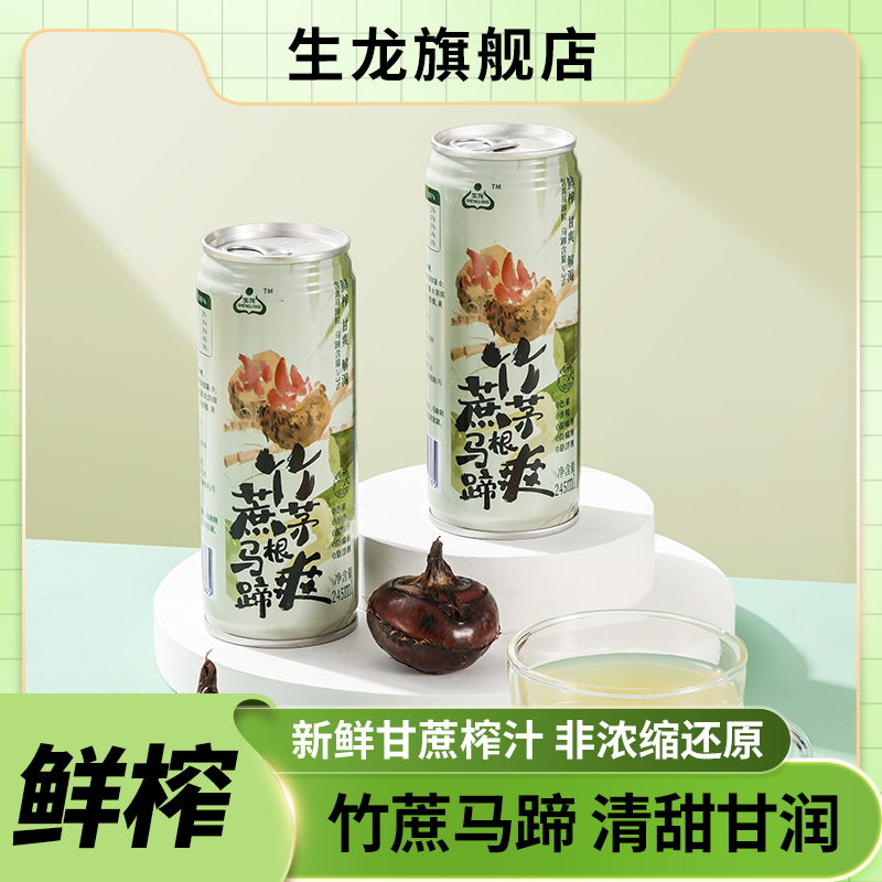 生龙鲜榨竹蔗茅根马蹄汁清甜爽口解渴大果粒脆广式凉茶即饮245ml