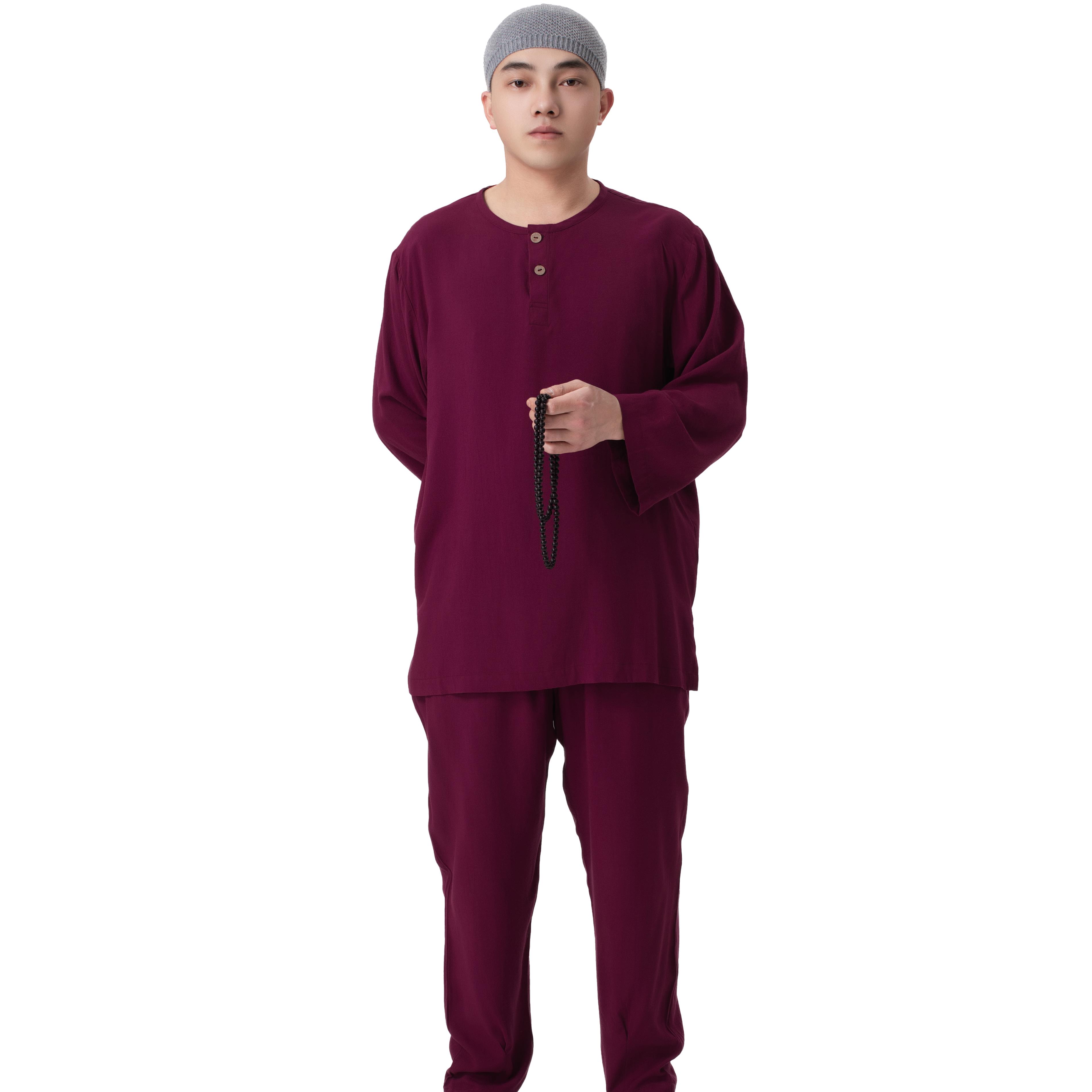 新式夏季僧服短袖绵绸睡衣男女款居士服禅修服出家人T恤纯棉短褂