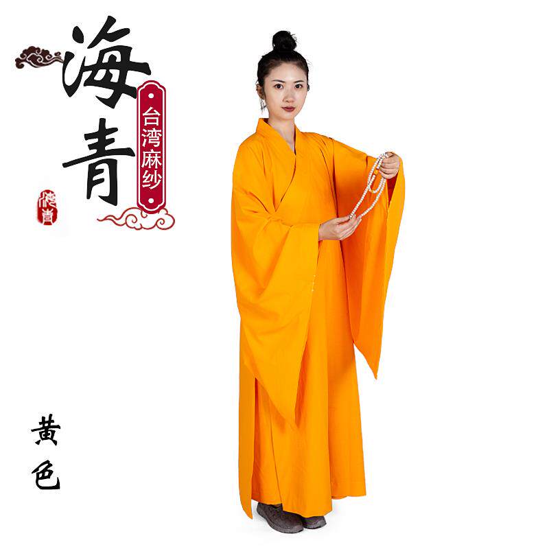 新式海青居士服春夏季男女同款台湾麻纱小孩海清和尚衣服袈裟僧服