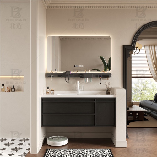 【孕婴可用】实木复古法式浴室柜