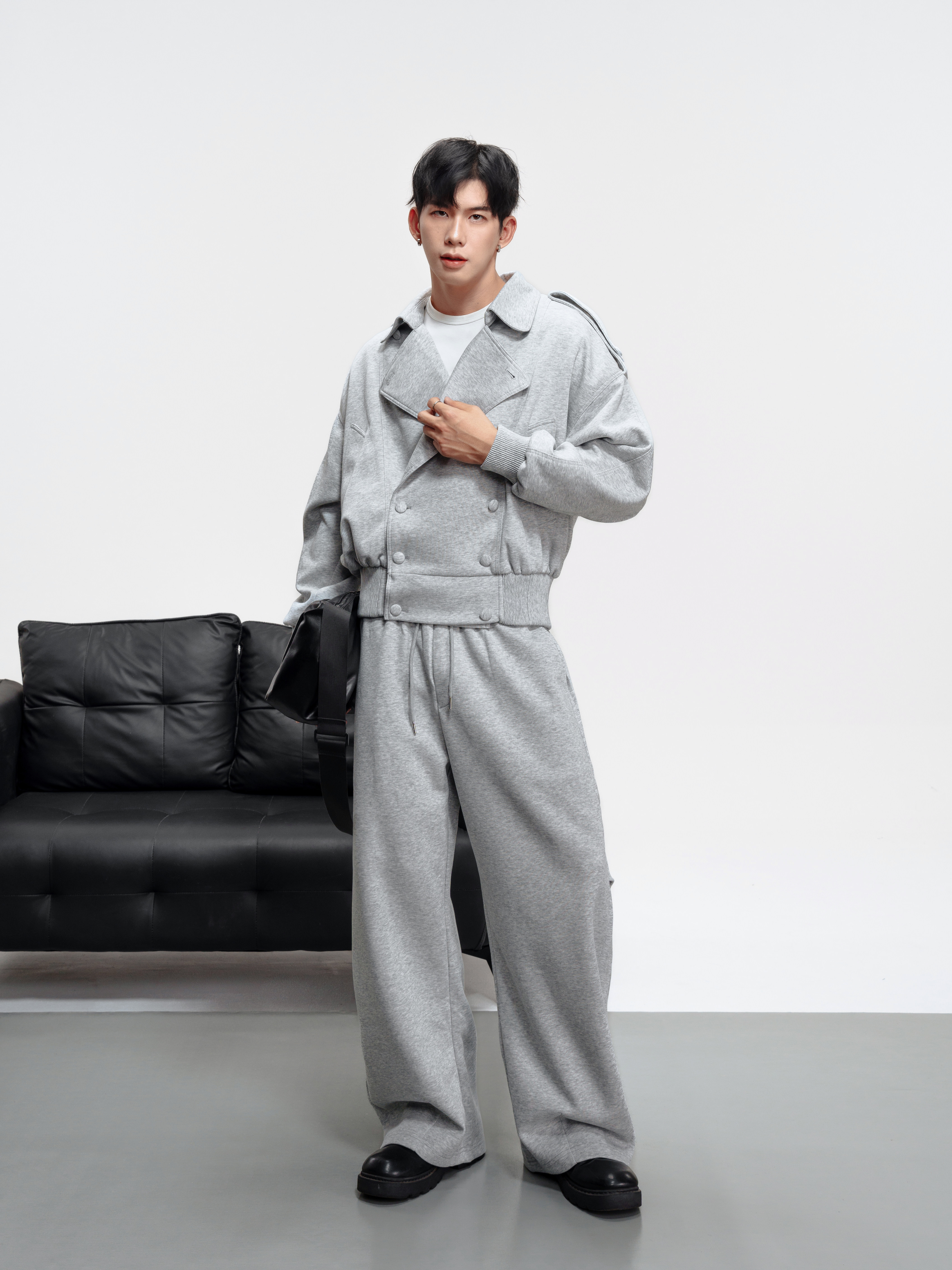 Oversize jaket və genişbalaq şalvar iki parçalı dəst