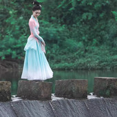 唤鱼清歌汉唐古典舞剧目演出服群舞女艺考飘逸飘仙大摆裙舞蹈服装