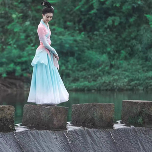 唤鱼清歌汉唐古典舞剧目演出服群舞女艺考飘逸飘仙大摆裙舞蹈服装
