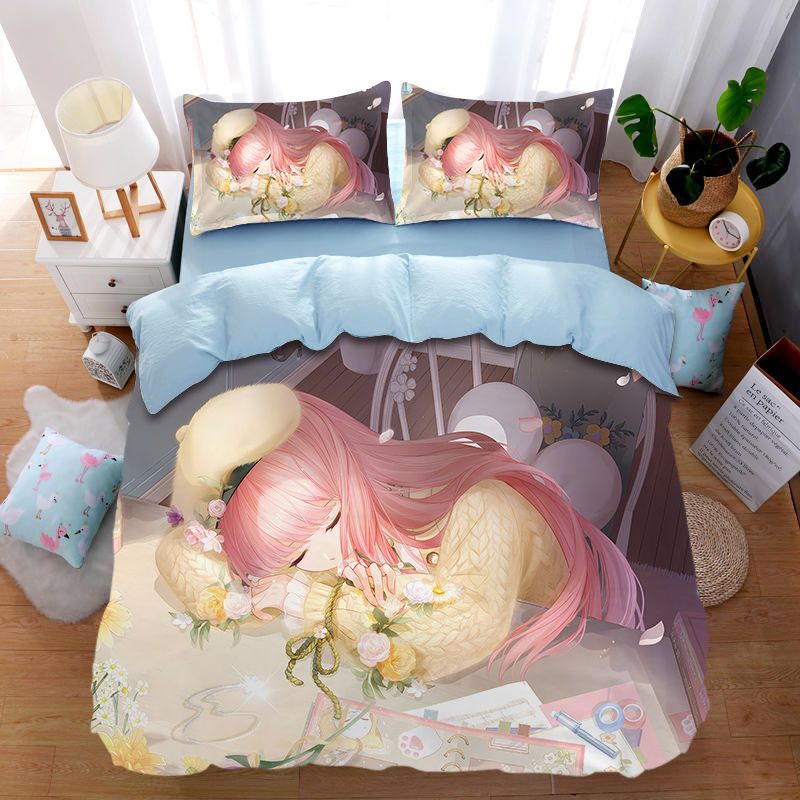 2025卡通儿童动漫手游全棉四件套奇迹暖暖女孩可爱卧室纯棉床单三