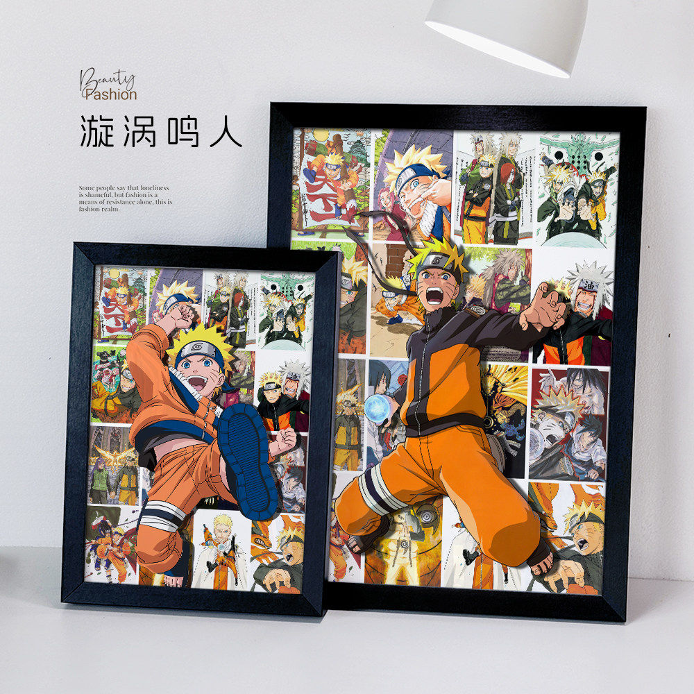 26新款火影忍者疾风传周边漩涡鸣人相框挂画男生日礼物立牌拼图桌