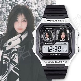 SNH48王奕周边电子手表学生党有闹钟计时夜光礼物可定制运动防水