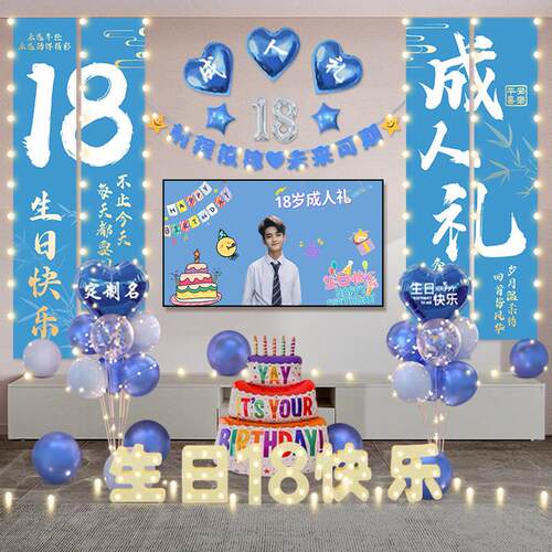 18岁成人礼生日装饰挂布场