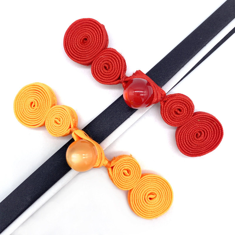 柏熙手工编织旗袍盘扣唐装汉服玉珠葫芦两轮布扣中式礼服纽扣