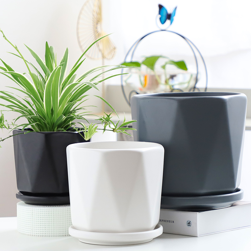 花盆陶瓷简约创意个性北欧风ins绿萝特大号白色家用绿植多肉花盆