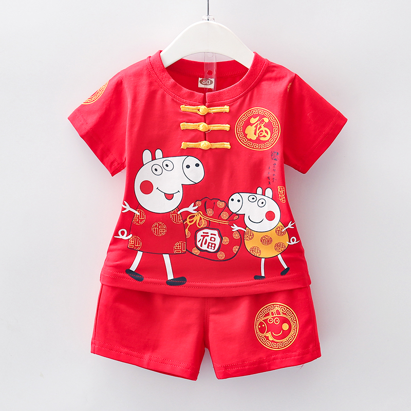 中国风夏季唐装男女宝生日抓周服