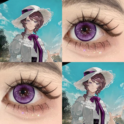 费利西安cos美瞳日抛紫色重返未来1999跃动心跳紫水水紫晶显色gt