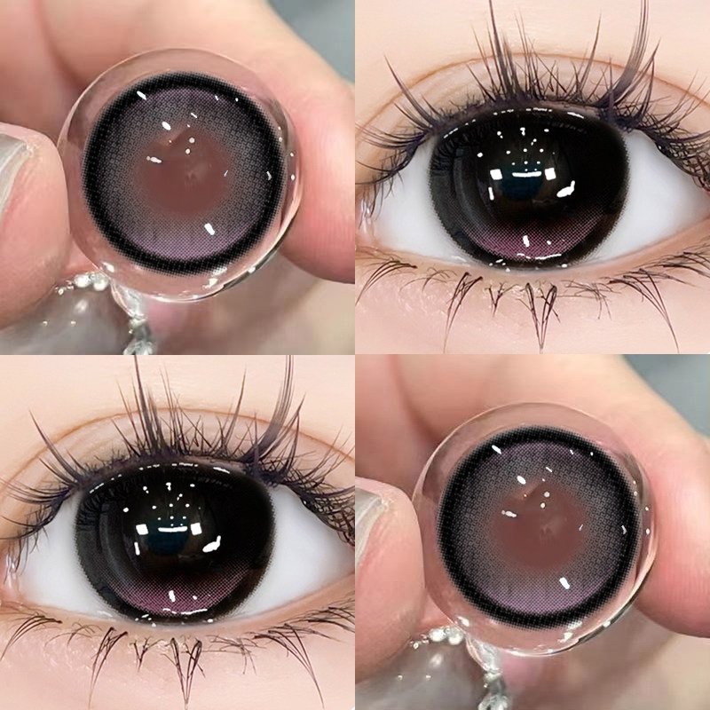 桃桃星冰乐美瞳半年抛黑粉混血新款大小直径女隐形近视眼镜正装TN图片