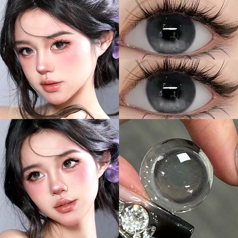 新款美瞳三明治工艺+灰色小直径日常半年抛官网近视隐形眼镜AXO