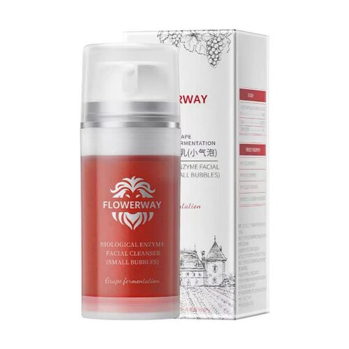 FLOWERWAY葡萄发酵生物酶洁面乳小气泡120ml正品旗舰店ym14