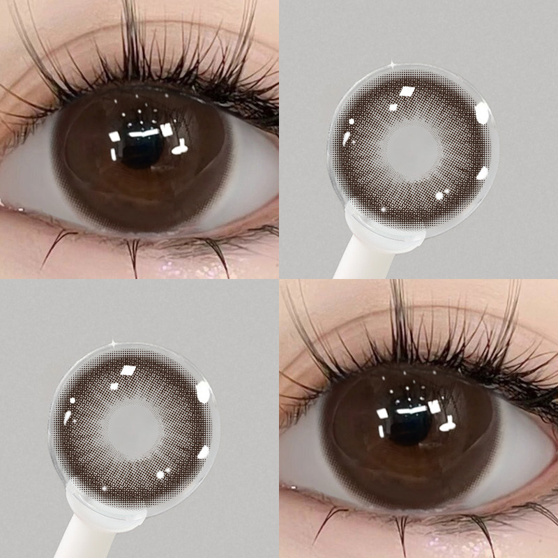 杏仁奶糖美瞳半年棕色轻混血大小直径减龄通勤隐形近视眼镜正装TN图片