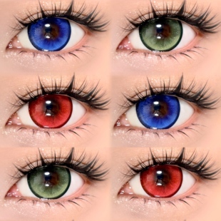 yukicon美瞳cos日抛水水幽红蔚蓝青碧粉黛茶晶暗夜紫晶冰月女贺JA