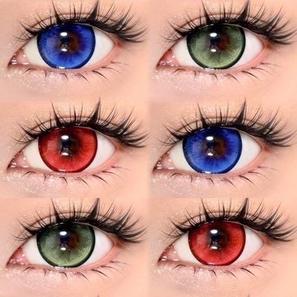 yukicon美瞳cos日抛水水幽红蔚蓝青碧粉黛茶晶暗夜紫晶冰月女贺JA