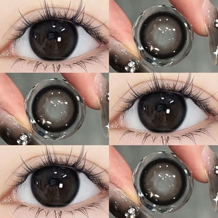 黑色美瞳半年抛无锁边自然小大直径带度数的正品官方隐形眼镜mk