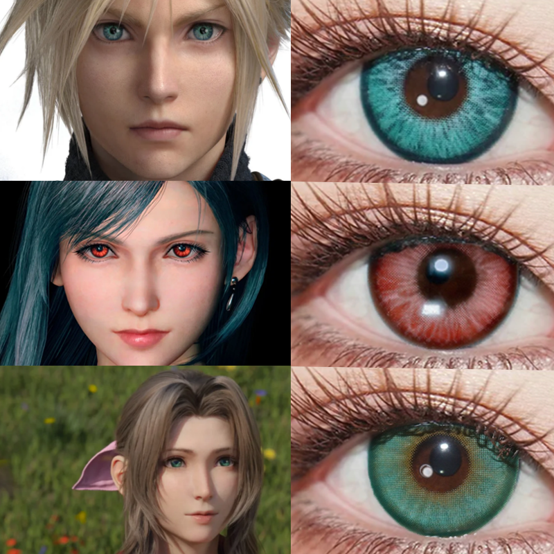 克劳德cos美瞳日抛最终幻想7显色美萨菲罗斯克劳德蒂法爱丽丝辉qb